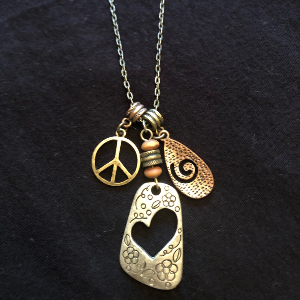 Lia Sophia peace sign necklace